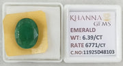 6.39/CT Natural Panna Stone with Govt. Lab Certificate-11925D48103