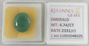 4.74/CT Natural Panna Stone with Govt. Lab Certificate-11925D48105