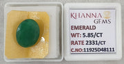5.85/CT Natural Panna Stone with Govt. Lab Certificate-11925D48111