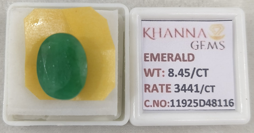 8.45/CT Natural Panna Stone with Govt. Lab Certificate-11925D48116