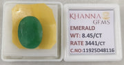 8.45/CT Natural Panna Stone with Govt. Lab Certificate-11925D48116