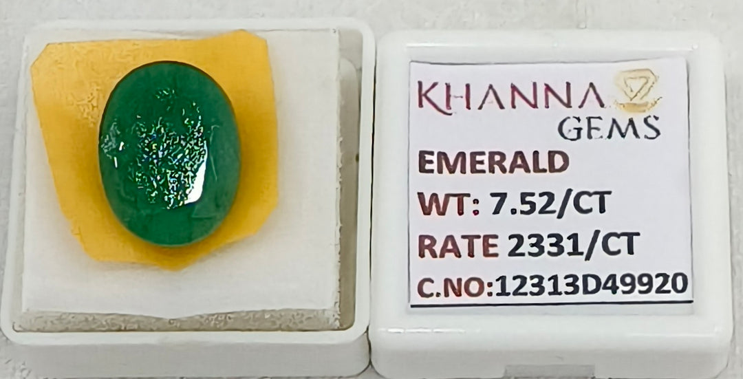 7.52/CT Natural Panna Stone with Govt. Lab Certificate-12313D49920