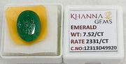 7.52/CT Natural Panna Stone with Govt. Lab Certificate-12313D49920