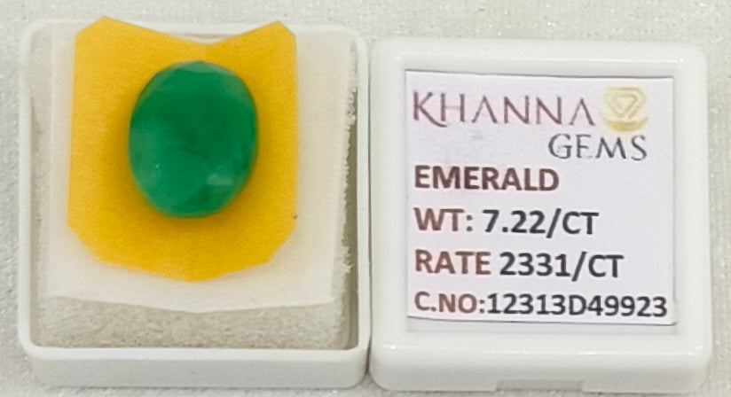 7.22/CT Natural Panna Stone with Govt. Lab Certificate-12313D49923