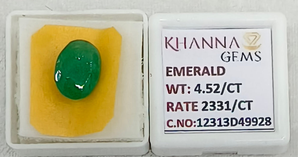 4.52/CT Natural Panna Stone with Govt. Lab Certificate-12313D49928