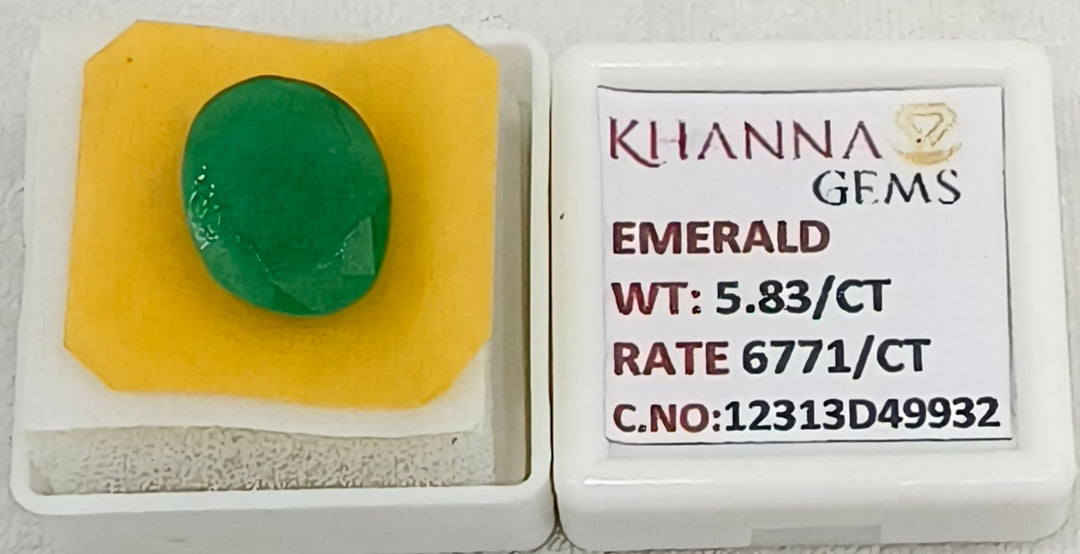 5.83/CT Natural Panna Stone with Govt. Lab Certificate-12313D49932