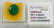 5.05/CT Natural Panna Stone with Govt. Lab Certificate-12313D49935