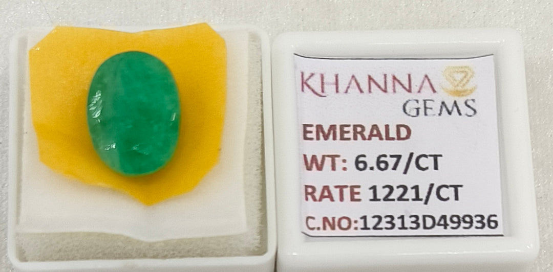 6.67/CT Natural Panna Stone with Govt. Lab Certificate-12313D49936