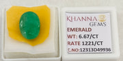 6.67/CT Natural Panna Stone with Govt. Lab Certificate-12313D49936