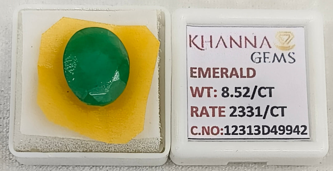 8.52/CT Natural Panna Stone with Govt. Lab Certificate-12313D49942