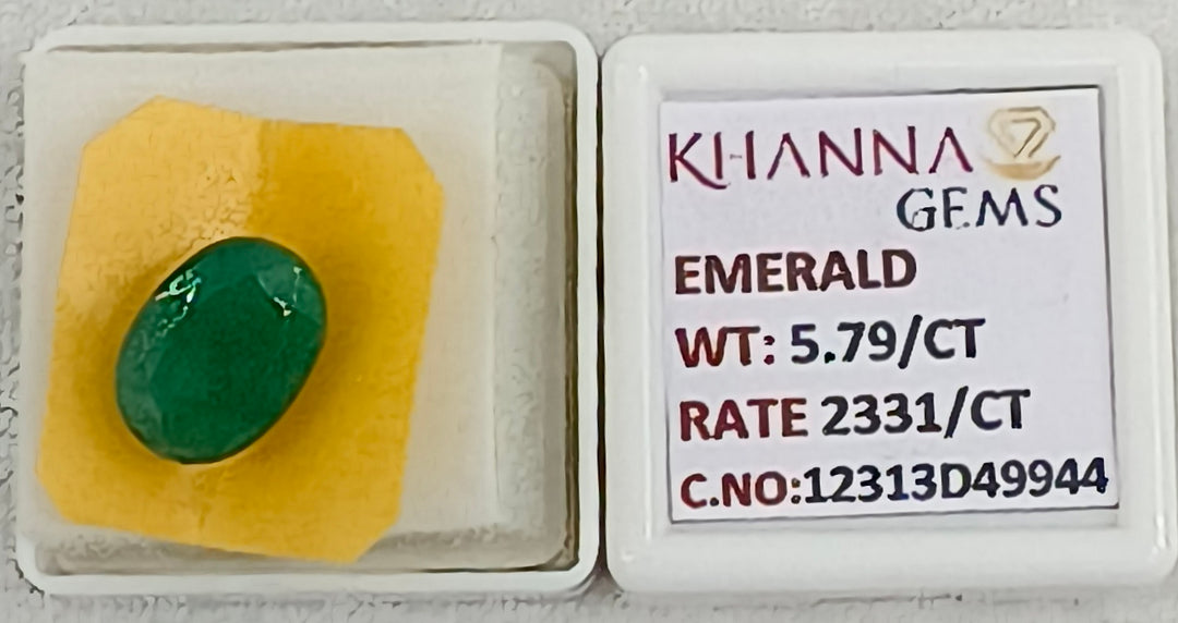 5.79/CT Natural Panna Stone with Govt. Lab Certificate-12313D49944