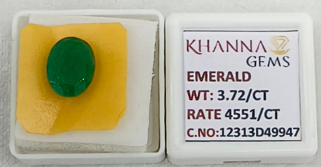 3.72/CT Natural Panna Stone with Govt. Lab Certificate-12313D49947