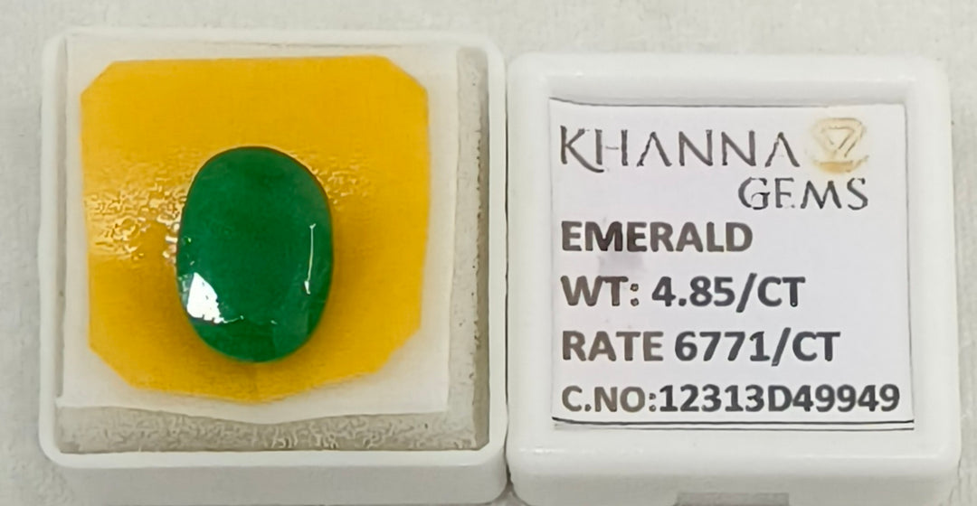 4.85/CT Natural Panna Stone with Govt. Lab Certificate-12313D49949