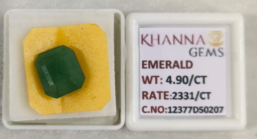 4.9/CT Natural Panna Stone with Govt. Lab Certificate-12377D50207