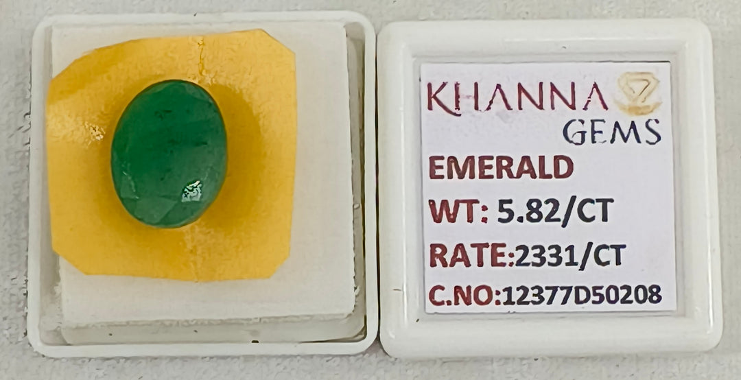 5.82/CT Natural Panna Stone with Govt. Lab Certificate-12377D50208