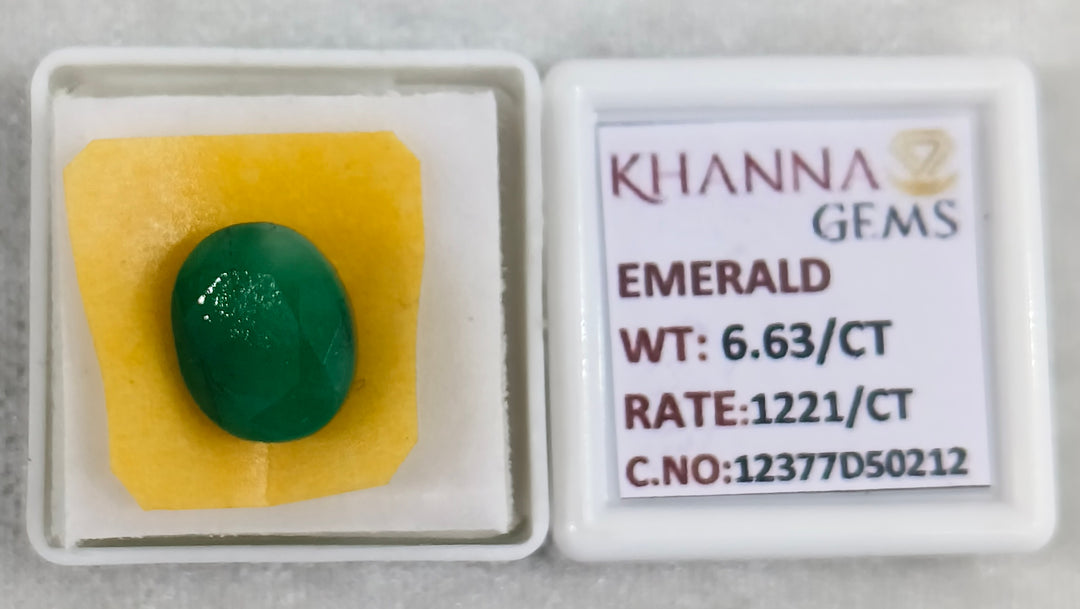 6.63/CT Natural Panna Stone with Govt. Lab Certificate-12377D50212