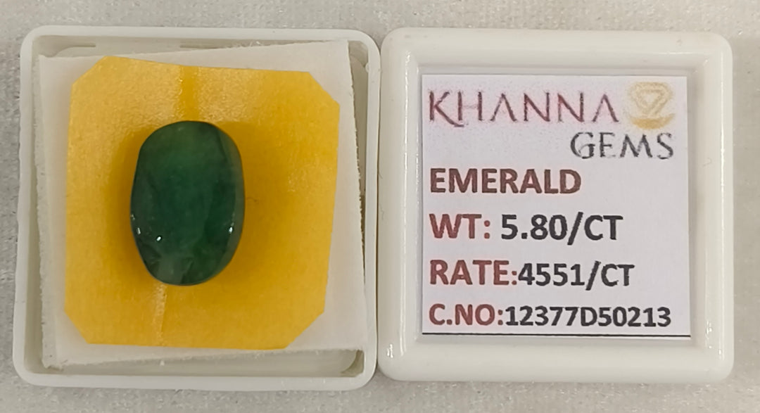 5.8/CT Natural Panna Stone with Govt. Lab Certificate-12377D50213