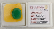 4.91/CT Natural Panna Stone with Govt. Lab Certificate-12377D50214