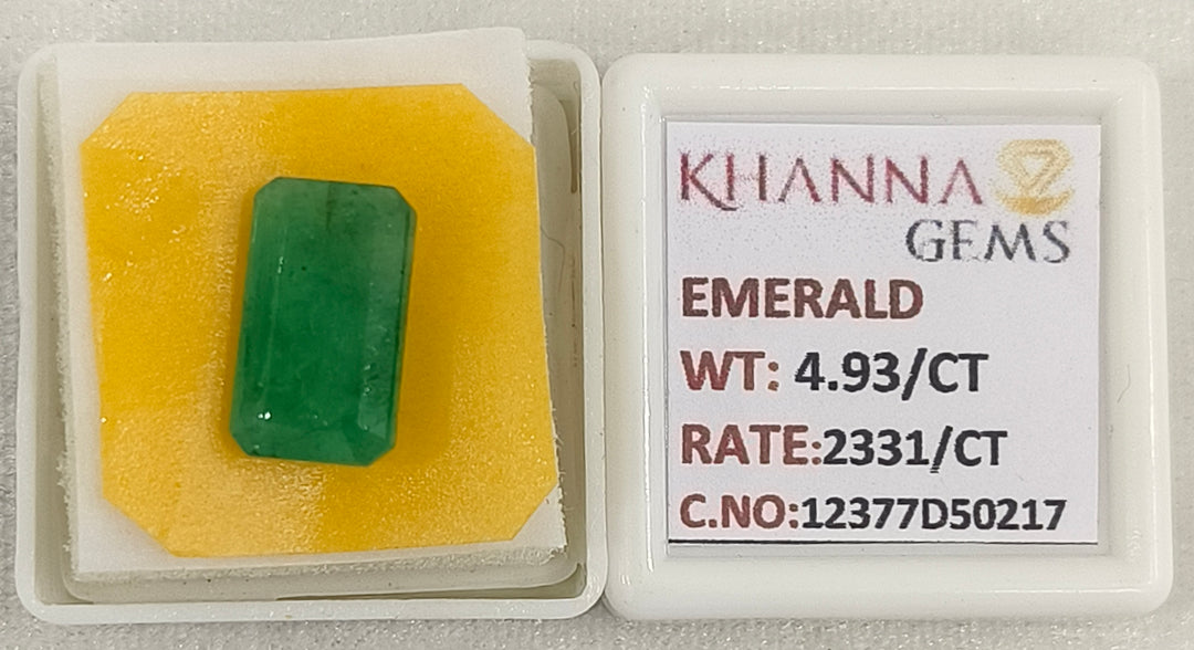 4.93/CT Natural Panna Stone with Govt. Lab Certificate-12377D50217