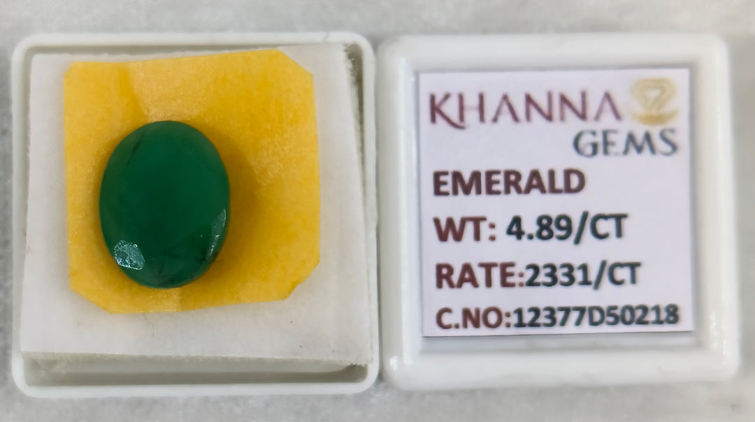 4.89/CT Natural Panna Stone with Govt. Lab Certificate-12377D50218