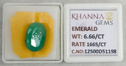 6.66/CT Natural Panna Stone with Govt. Lab Certificate-12500D51198