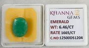 6.46/CT Natural Panna Stone with Govt. Lab Certificate-12500D51204
