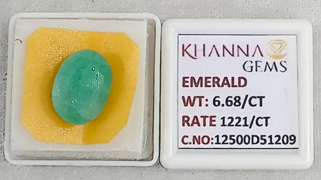 6.68/CT Natural Panna Stone with Govt. Lab Certificate-12500D51209