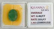 6.46/CT Natural Panna Stone with Govt. Lab Certificate-12500D51210