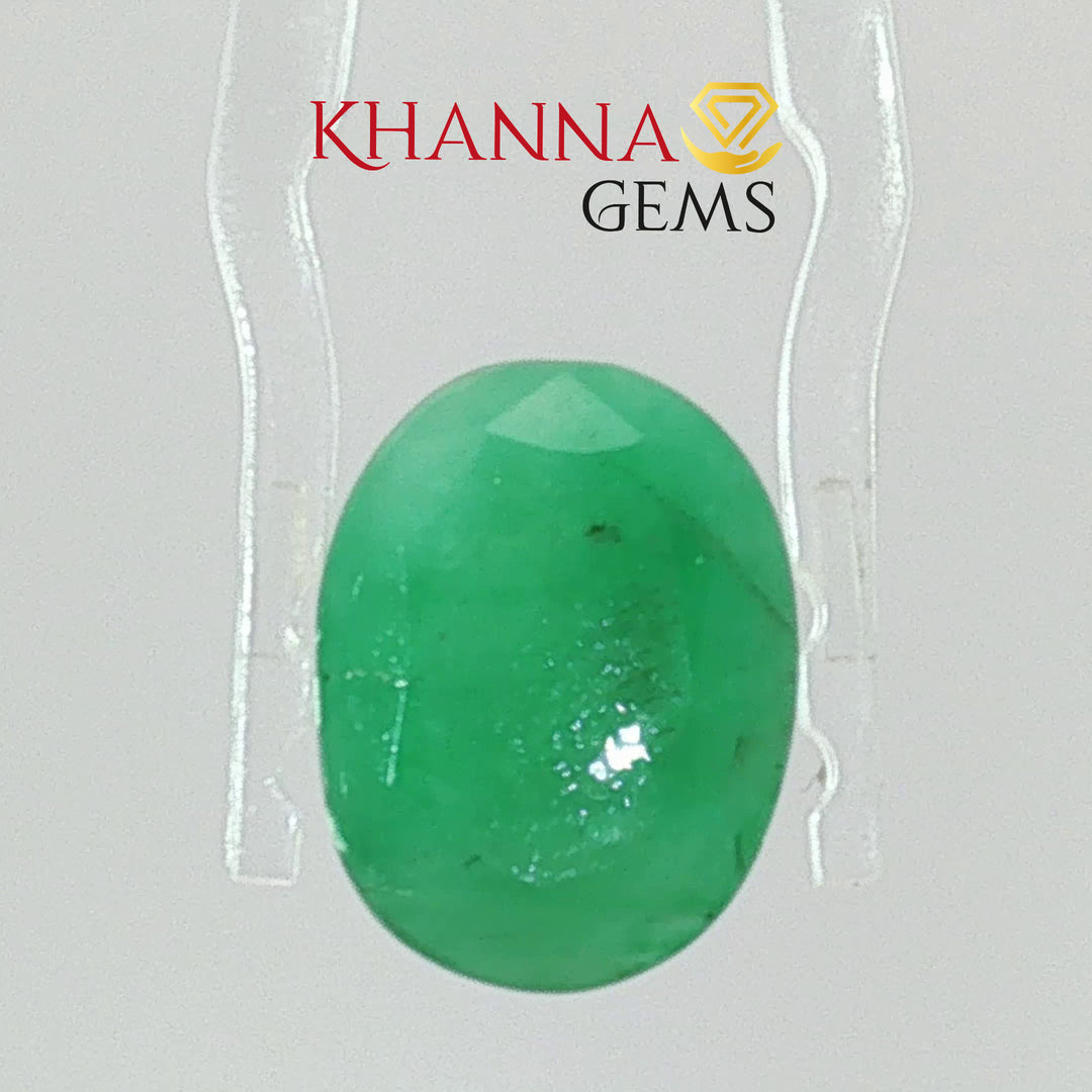 6.72/CT Natural Panna Stone with Govt. Lab Certificate-13108D53943