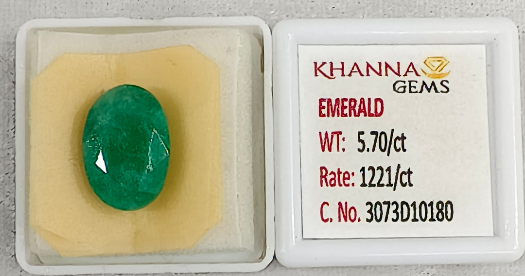 5.7/CT Natural Panna Stone with Govt. Lab Certificate-3073D10180