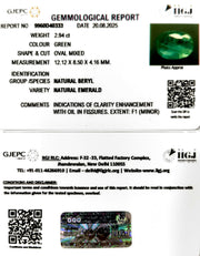 2.94/CT Natural Panna Stone with Govt. Lab Certificate (56610)