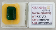 7.57/CT Natural Panna Stone with Govt. Lab Certificate-15897S205541