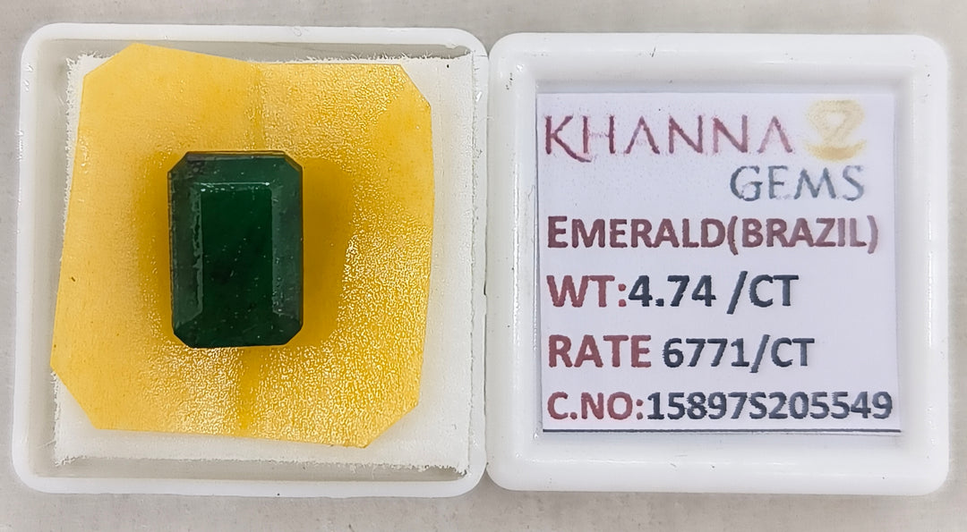 4.74/CT Natural Panna Stone with Govt. Lab Certificate-15897S205549