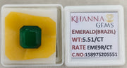5.51/CT Natural Panna Stone with Govt. Lab Certificate-15897S205551