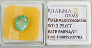 2.75/CT Natural Panna Stone with Govt. Lab Certificate-16489S207703