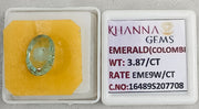 3.87/CT Natural Panna Stone with Govt. Lab Certificate-16489S207708