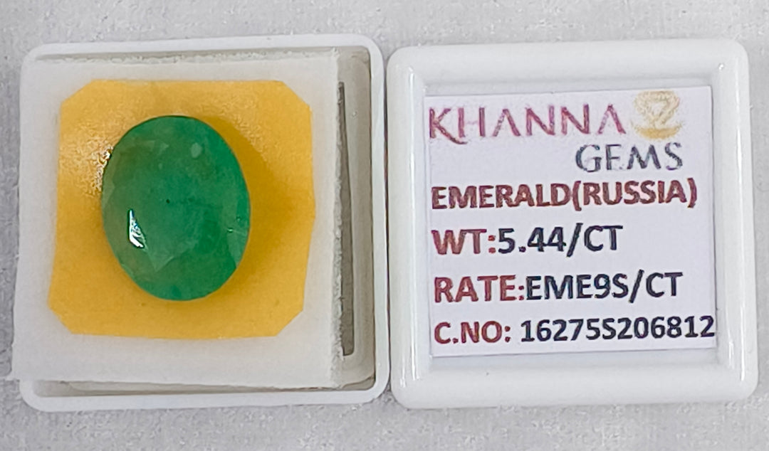 5.44/CT Natural Panna Stone with Govt. Lab Certificate-16275S206812