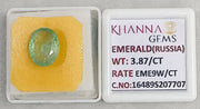 3.87/CT Natural Panna Stone with Govt. Lab Certificate-16489S207707