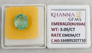 3.09/CT Natural Panna Stone with Govt. Lab Certificate-16489S207710