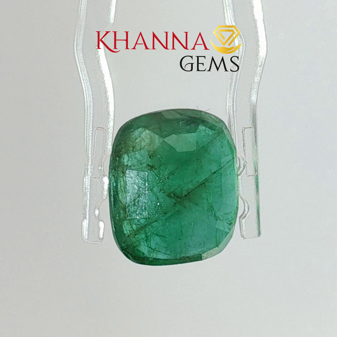 6.62/CT Natural Panna Stone with Govt. Lab Certificate-16910S209826