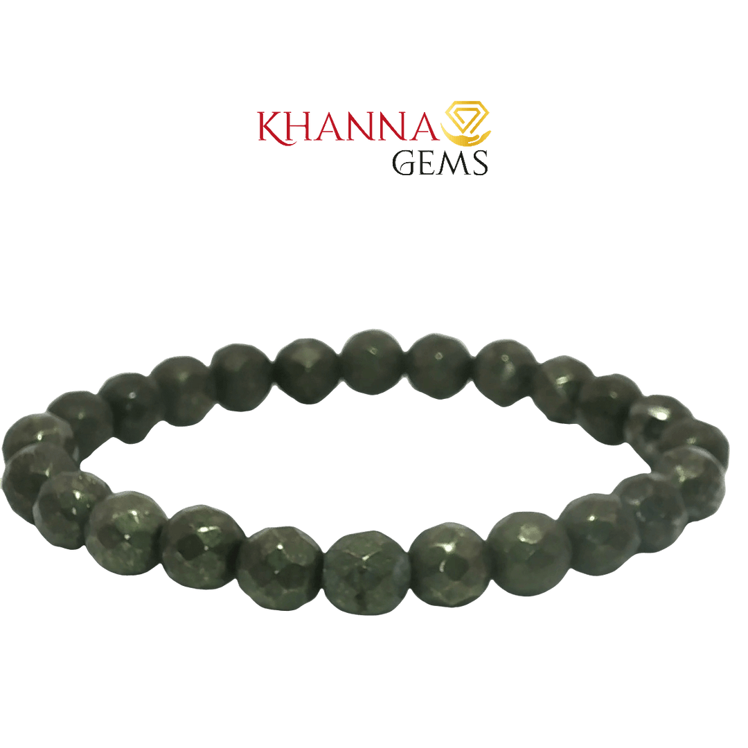 Premium Faceted Pyrite 8MM Gemstone Beads – NOO6006