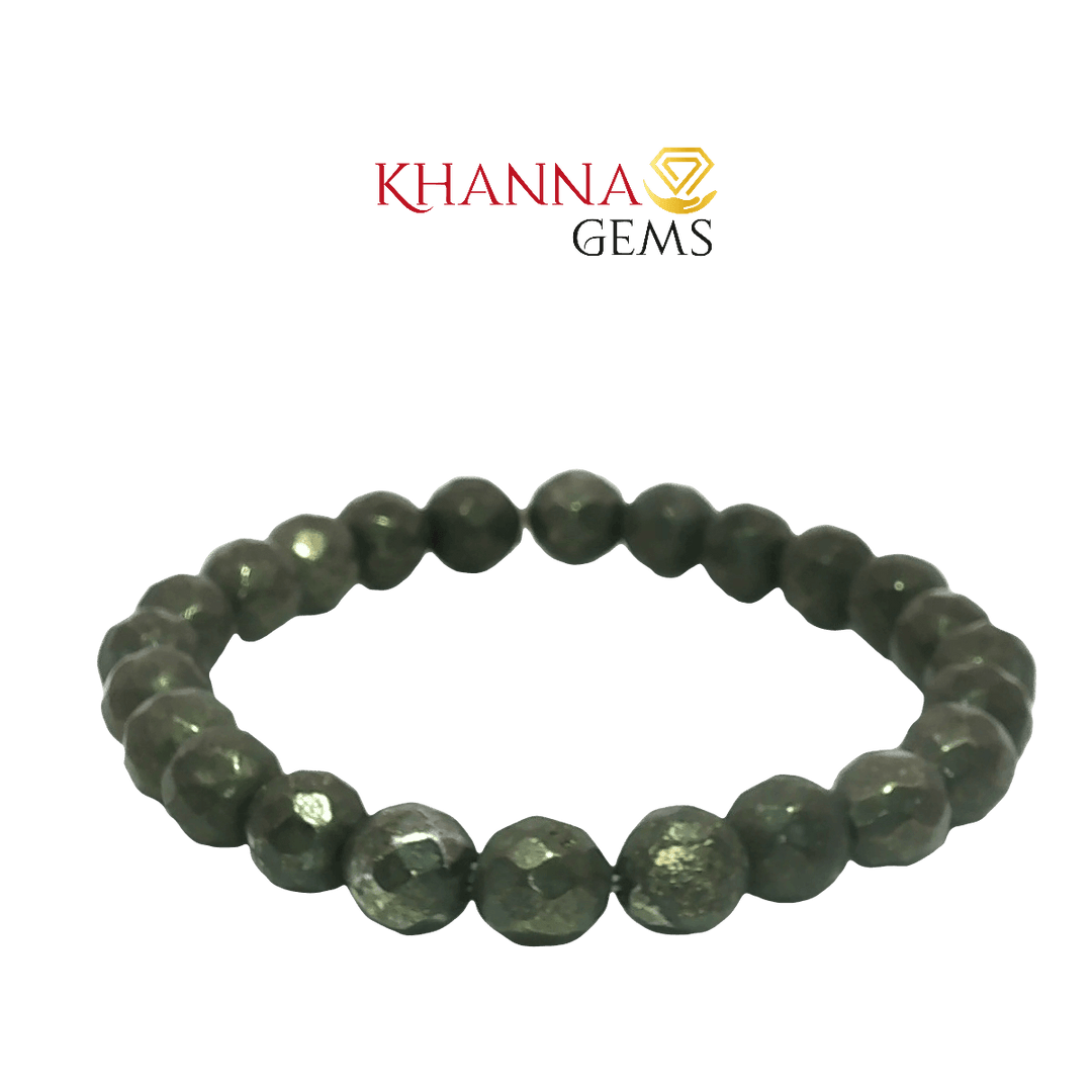 Premium Faceted Pyrite 8MM Gemstone Beads – NOO6006