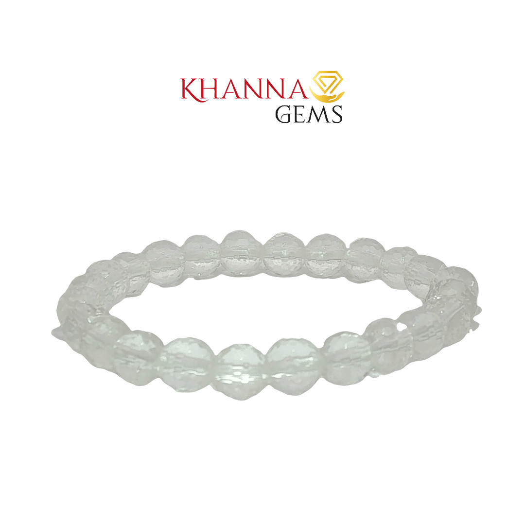 Premium Faceted White Quartz 8MM Gemstone Beads – NOO6009