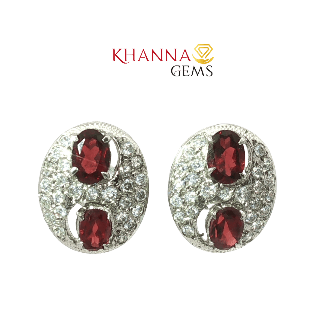 6.20/GM Royal Garnet-Zircon Earrings - G0066