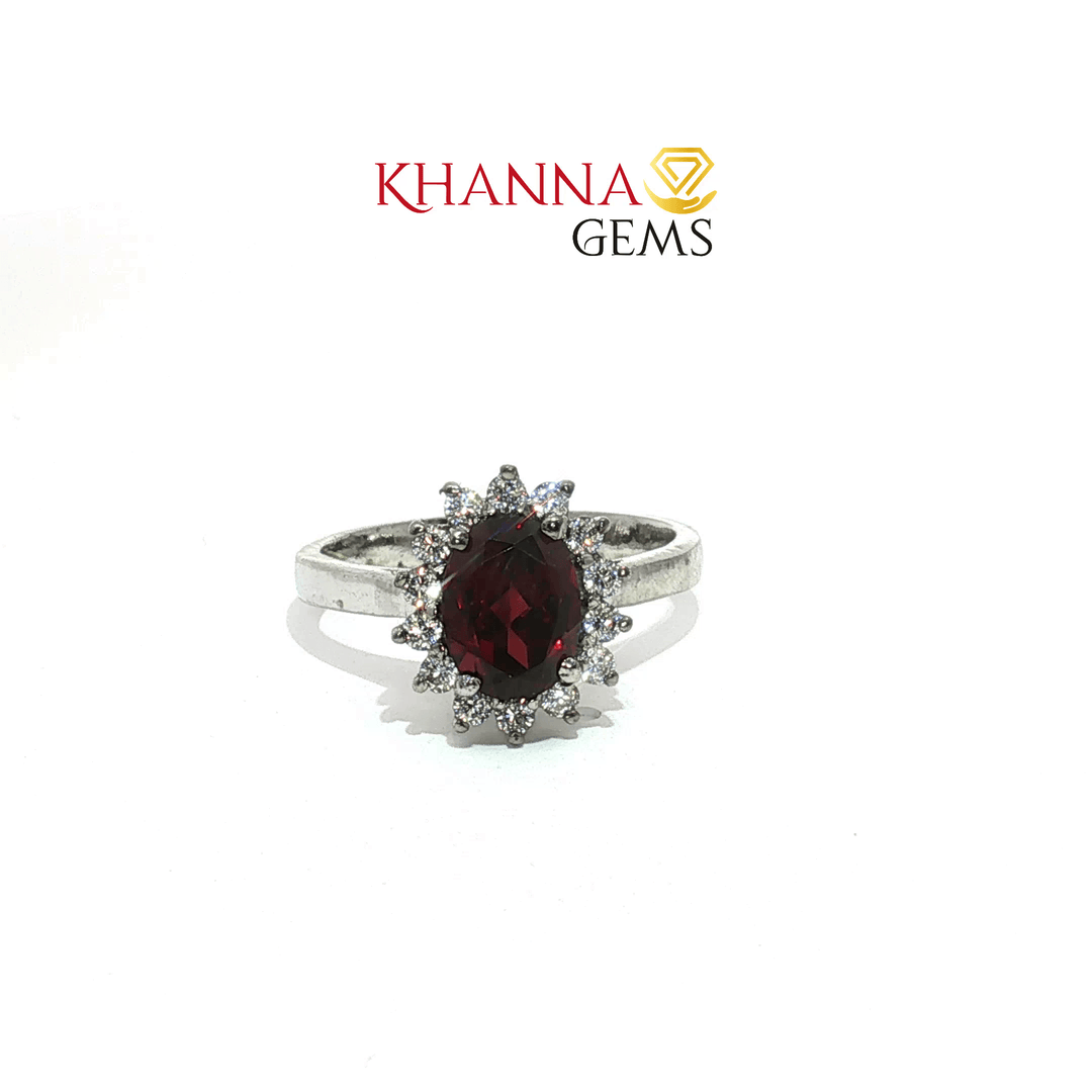 3.47/GM  GARNET ZIRCON RING Earrings - G0372