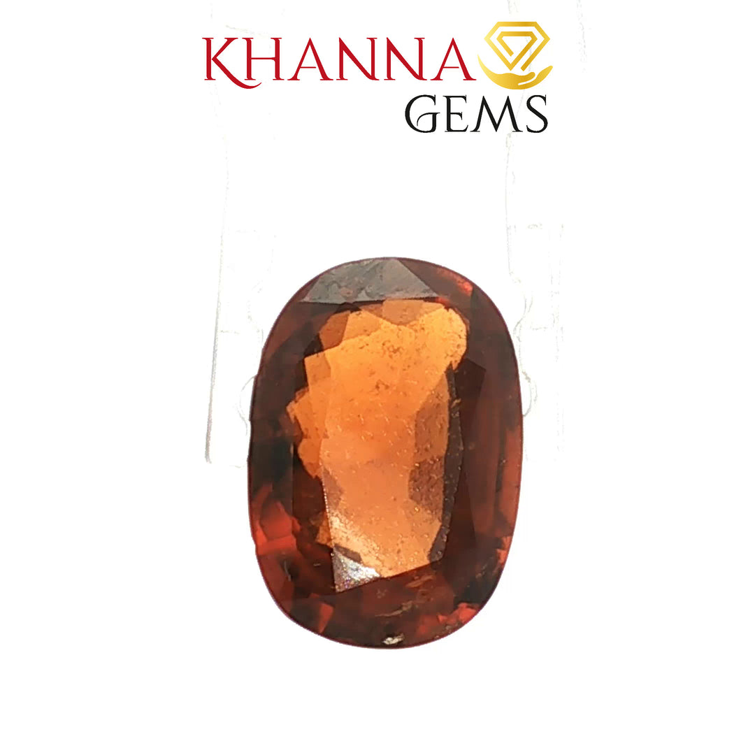7.42/Carat Natural Hessonite Stone with Govt. Lab Certificate-115111