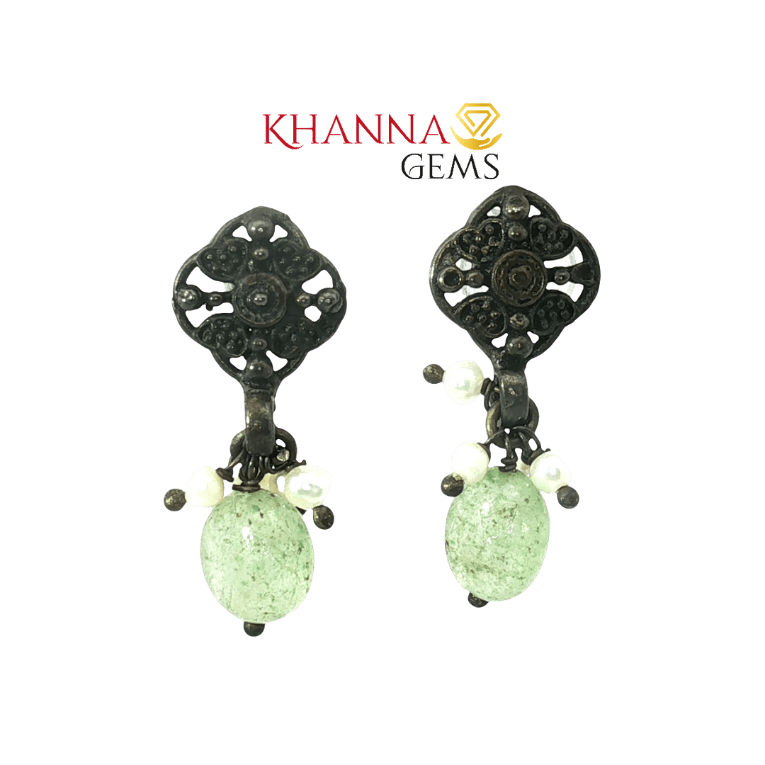 4.40/GM Royal Green Quartz Earrings - G0053