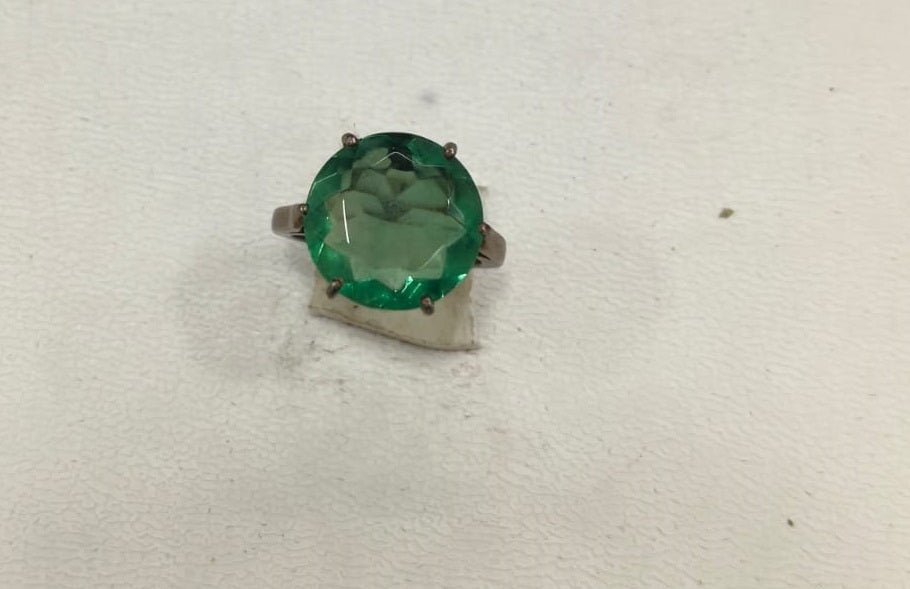 5.30/GM GREEN FLUORITE SILVER RING (525)