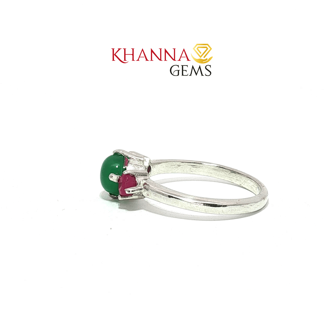 2.41/GM  GREEN ONYX RUBY RING Earrings - G0612