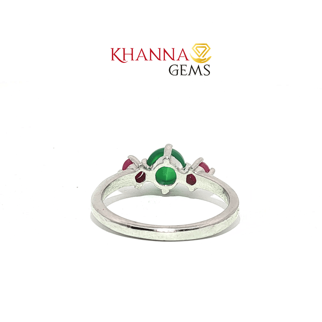 2.41/GM  GREEN ONYX RUBY RING Earrings - G0612